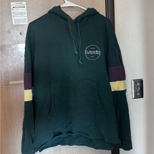 Levi's Green Hoodie with Purple and Yellow Accents